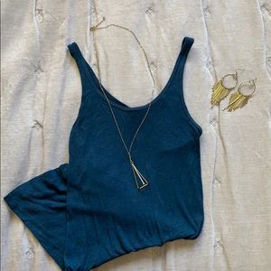 Scoop Neck Blue Tank Top